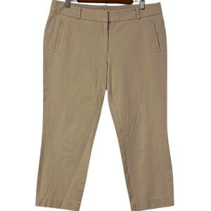 Loft Chino Khaki Capri Pants Womens 12 Stretchy Coastal Spring Vacation Preppy